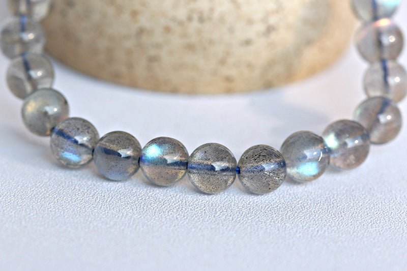 Natural elongated stone bracelet Madagascar blue elongated stone bracelet beads factory price wholesale gray moonstone