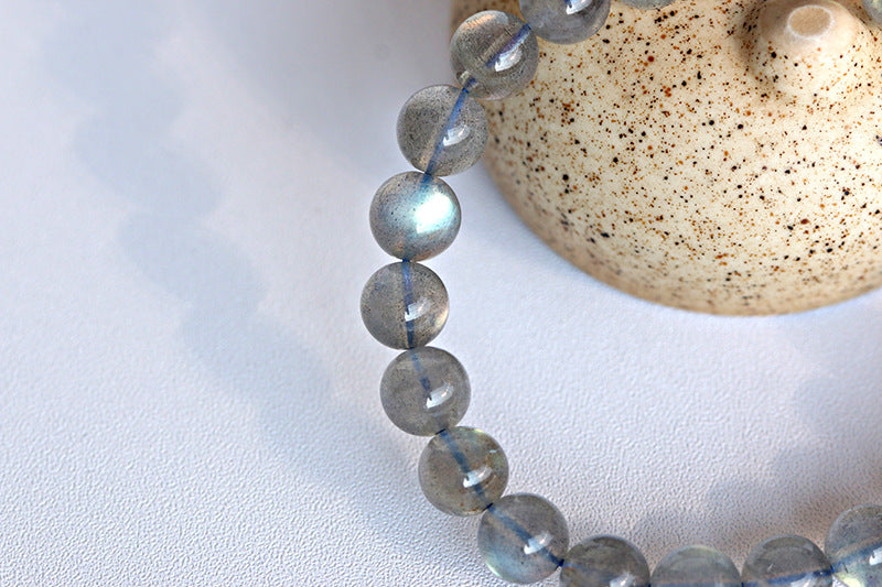 Natural elongated stone bracelet Madagascar blue elongated stone bracelet beads factory price wholesale gray moonstone