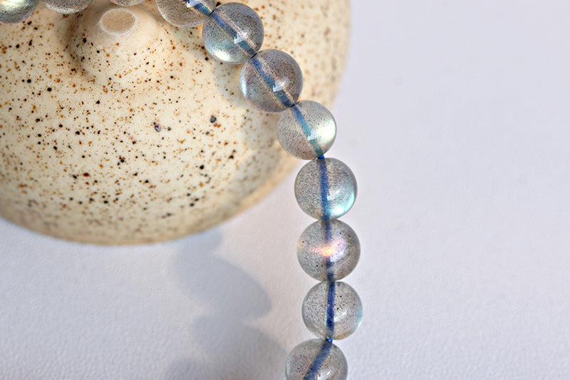 Natural elongated stone bracelet Madagascar blue elongated stone bracelet beads factory price wholesale gray moonstone