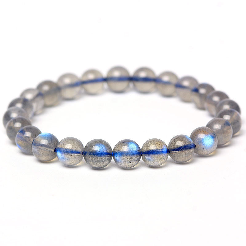 Natural elongated stone bracelet Madagascar blue elongated stone bracelet beads factory price wholesale gray moonstone