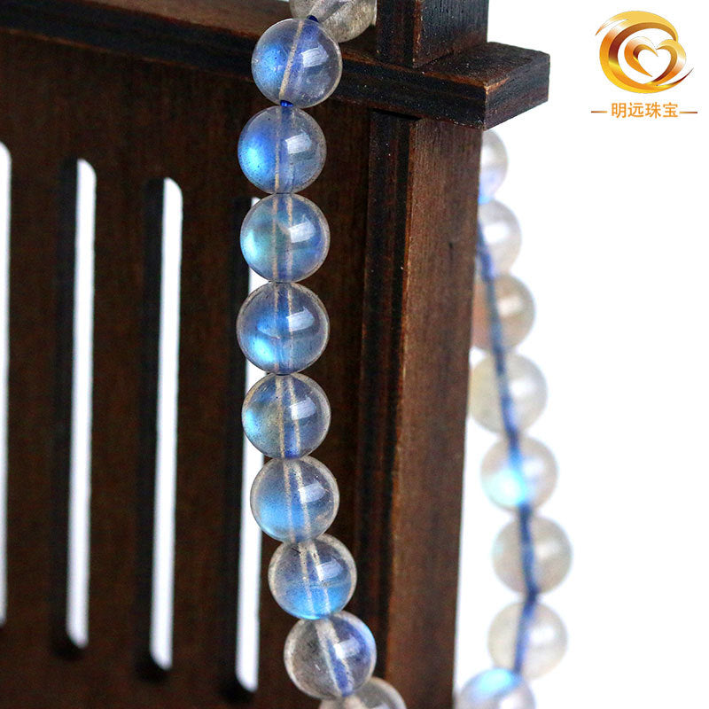 Natural elongated stone bracelet Madagascar blue elongated stone bracelet beads factory price wholesale gray moonstone