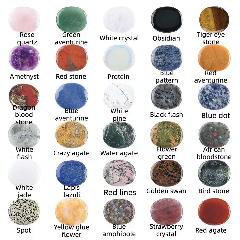 Natural Crystal Worry Stone – Oval Palm Stone for Meditation & Stress Relief