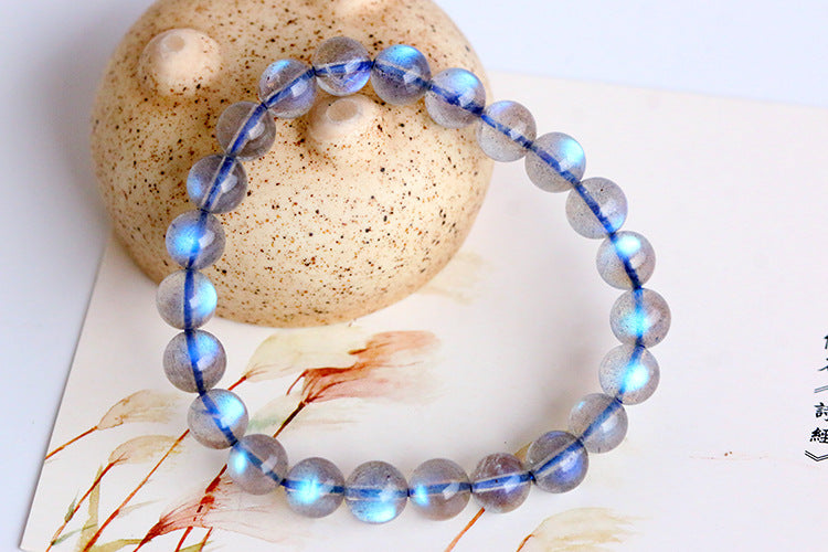 Natural elongated stone bracelet Madagascar blue elongated stone bracelet beads factory price wholesale gray moonstone