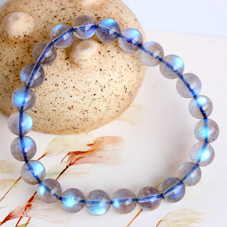 Natural elongated stone bracelet Madagascar blue elongated stone bracelet beads factory price wholesale gray moonstone