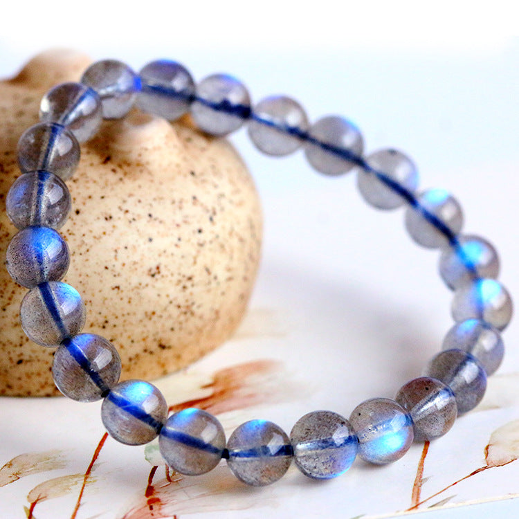 Natural elongated stone bracelet Madagascar blue elongated stone bracelet beads factory price wholesale gray moonstone