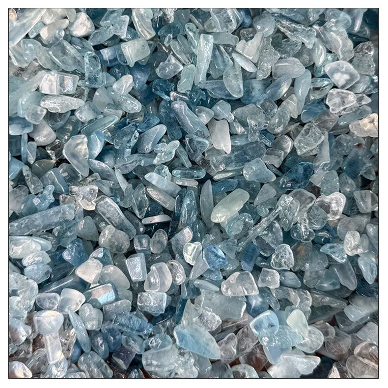 Natural Aquamarine crushed stone degaussing particles
