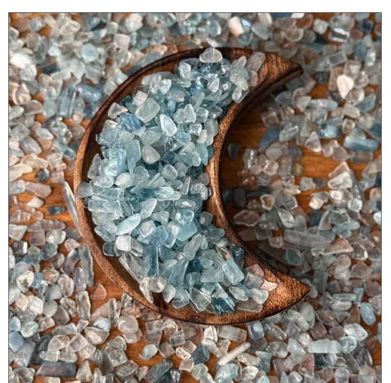 Natural Aquamarine crushed stone degaussing particles