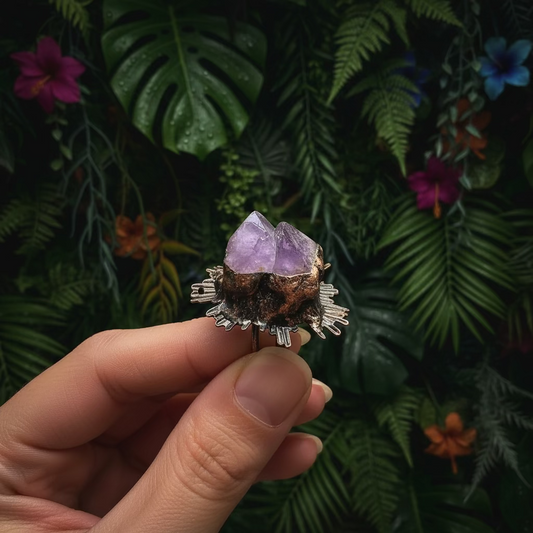 Handmade Natural Raw Amethyst Ring · One of a Kind · Made to Order