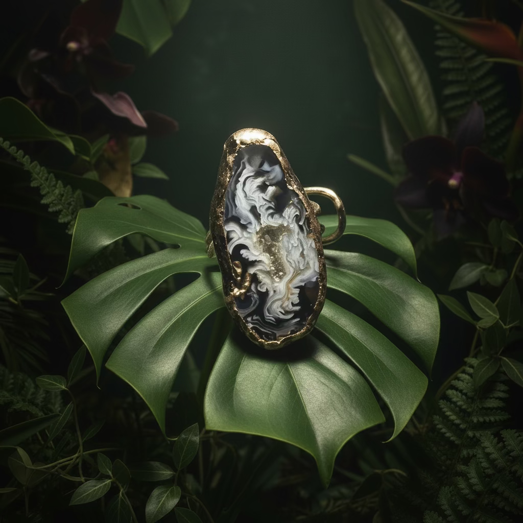 Agate Geode Raw Stone Ring | One-of-a-Kind | Handmade to Order