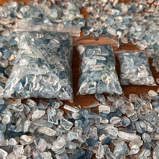 Natural Aquamarine crushed stone degaussing particles