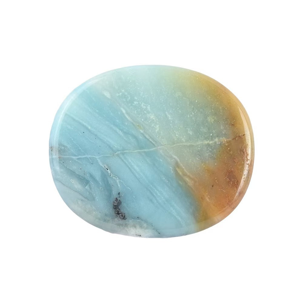Natural Crystal Worry Stone – Oval Palm Stone for Meditation & Stress Relief