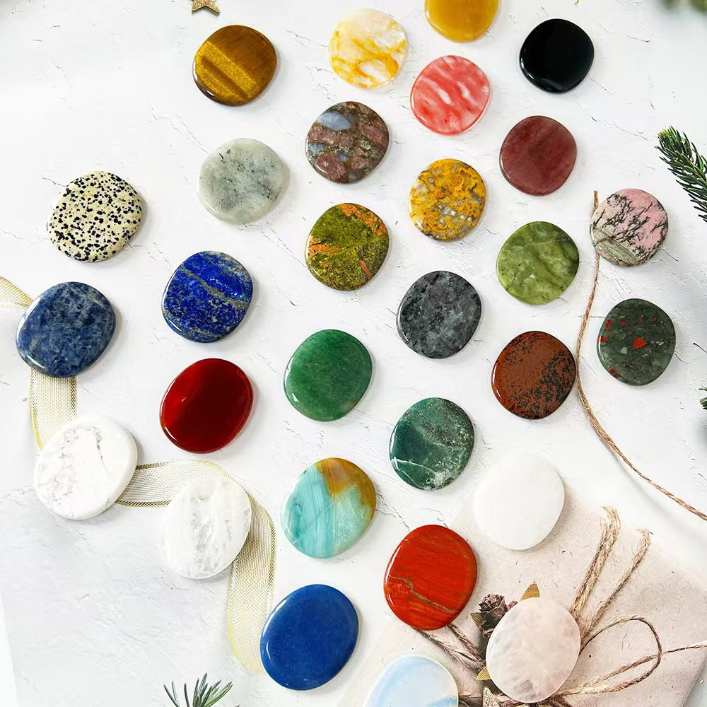 Natural Crystal Worry Stone – Oval Palm Stone for Meditation & Stress Relief