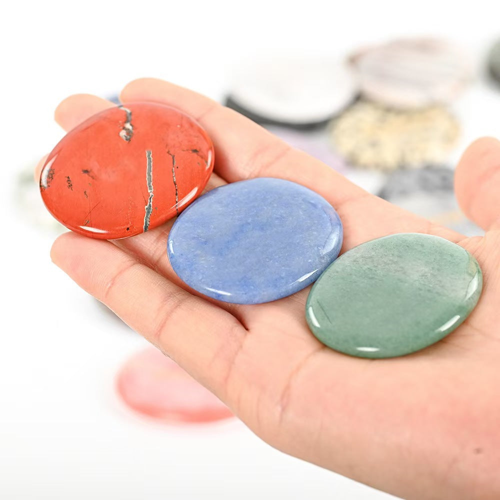 Natural Crystal Worry Stone – Oval Palm Stone for Meditation & Stress Relief