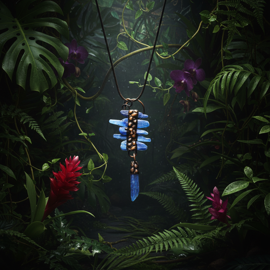 Blue Kyanite Set - Jungle Flatlay