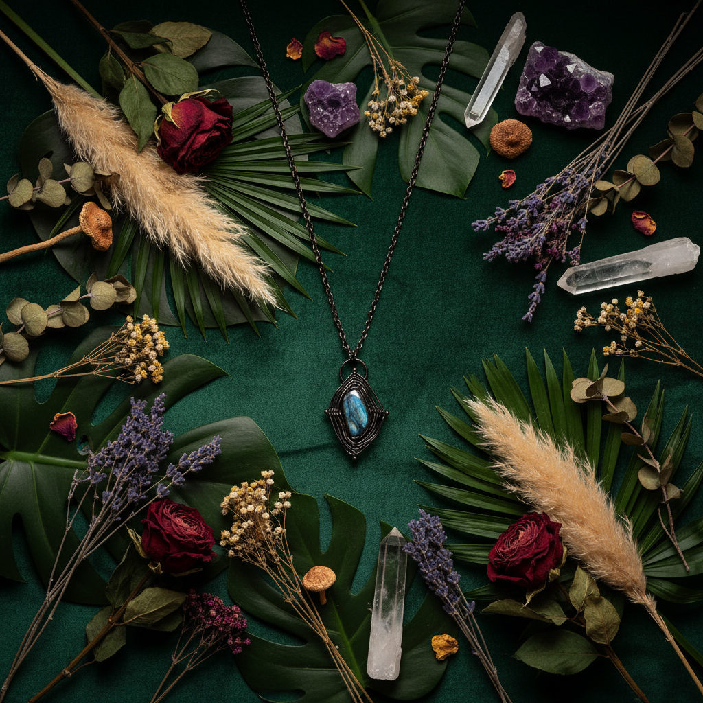Boho Dark Green Necklace