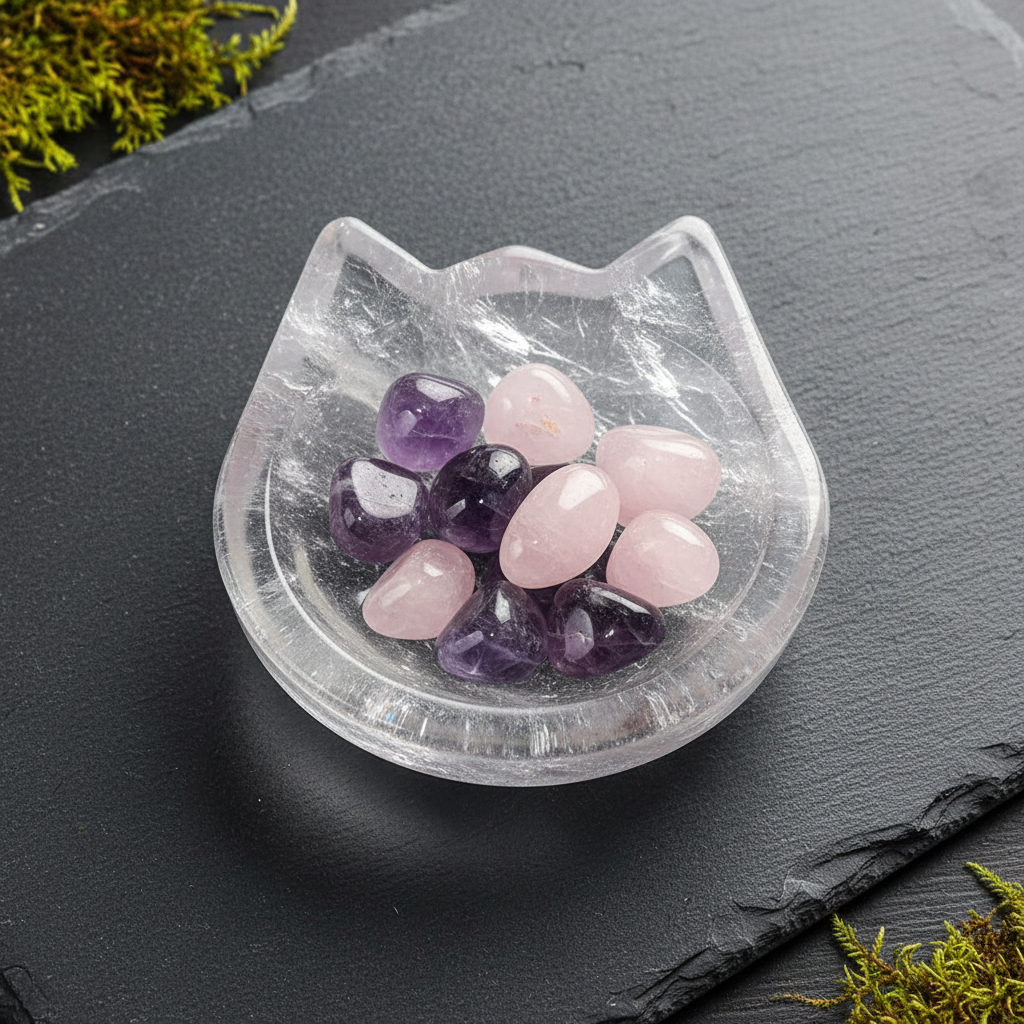 Cat Bowl - Flatlay Crystal Charging