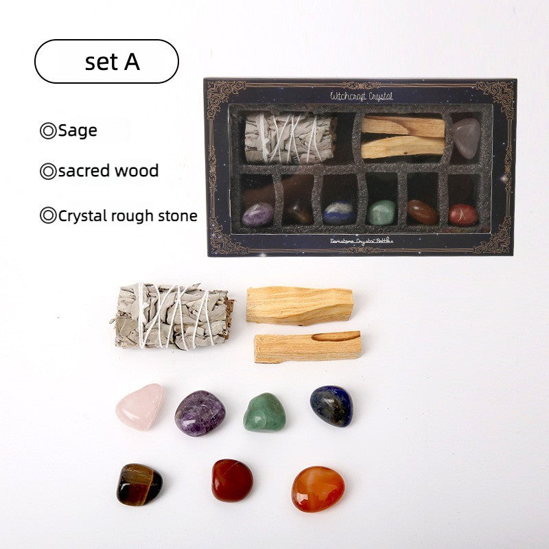 Space Purification Kit | White Sage · Palo Santo · Raw Crystal | Aromatherapy Set