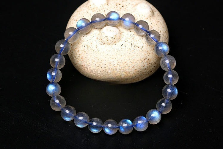 Natural elongated stone bracelet Madagascar blue elongated stone bracelet beads factory price wholesale gray moonstone