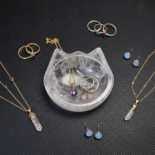 Flatlay Bowl with Scattered Jewelry