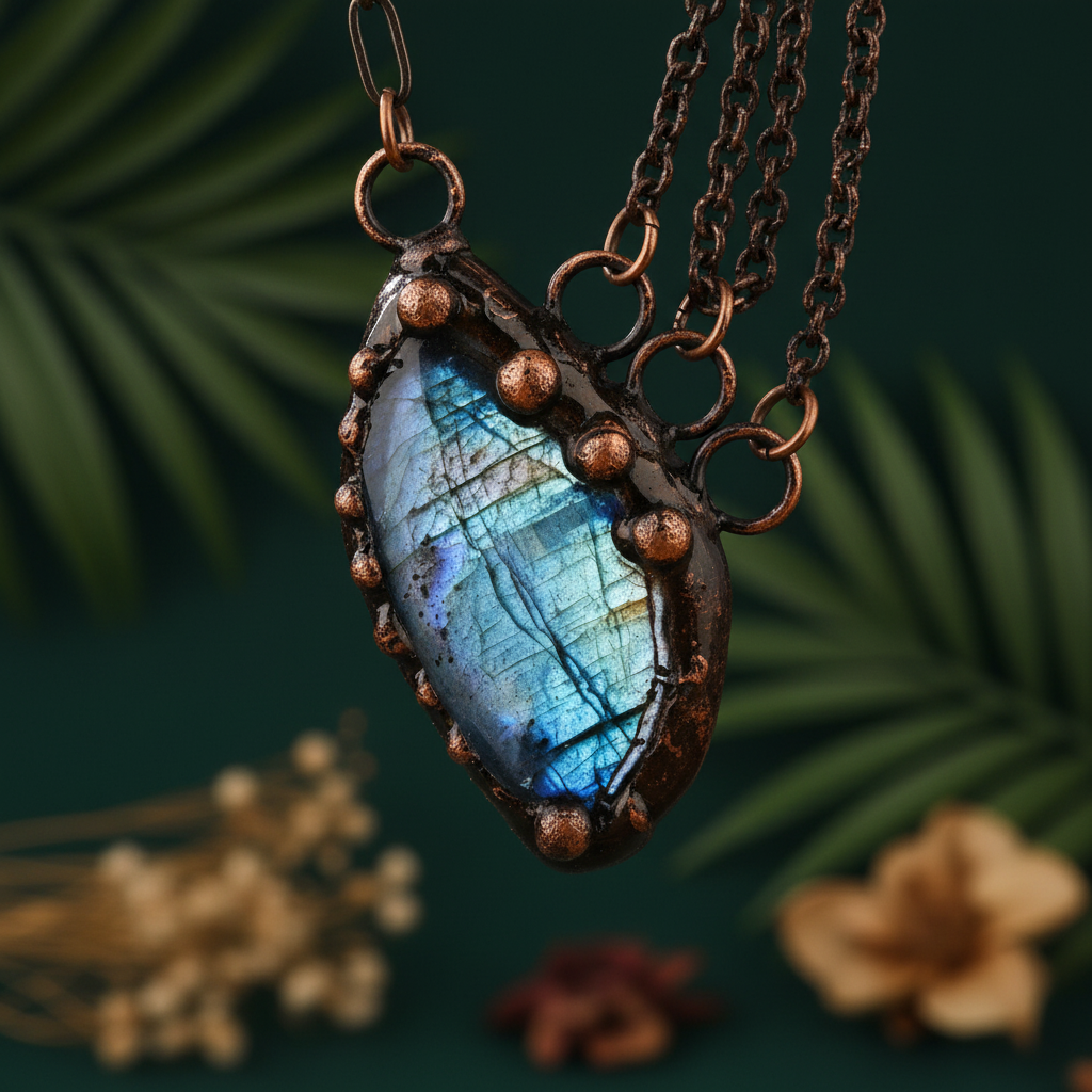 Labradorite macro close-up